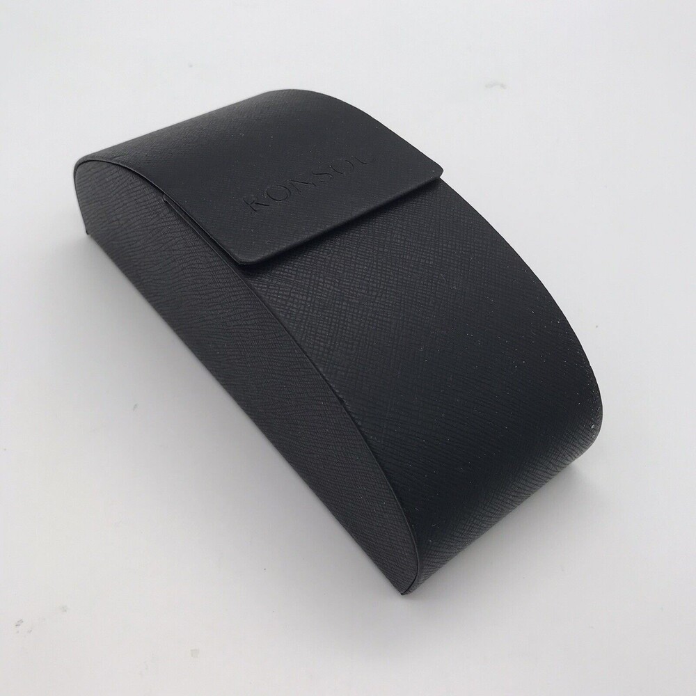 Vintage Ronsou Eyeglass Case Magnetic Snap Close Black Hard Case Sun Glasses
